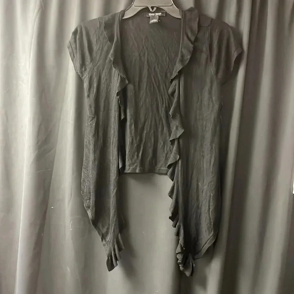WHBM Black Sleevless Cardigan S